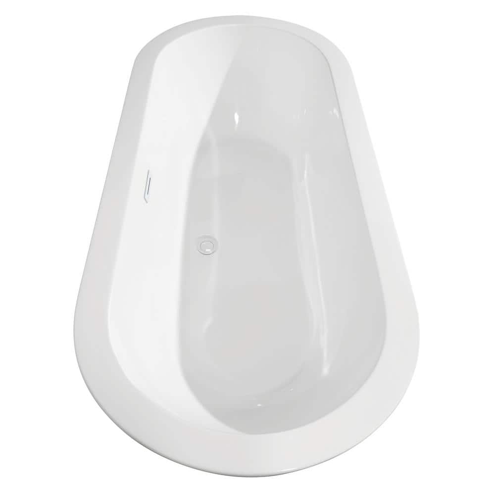 Soho 68'' Shiny White Freestanding Acrylic Soaking Bathtub