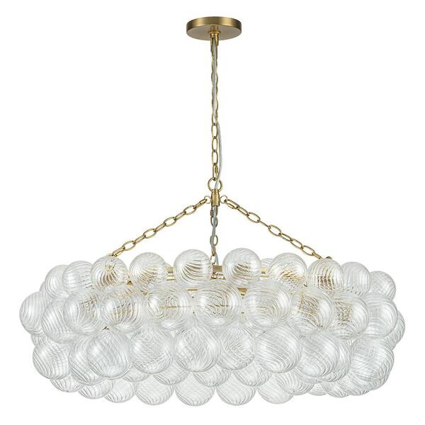 HUOKU Neuvy 8-Light 32.7 in.W Brass Chandelier w/Swirled