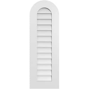 14" x 42" Round Top Surface Mount PVC Gable Vent: Non-Functional with Standard Frame
