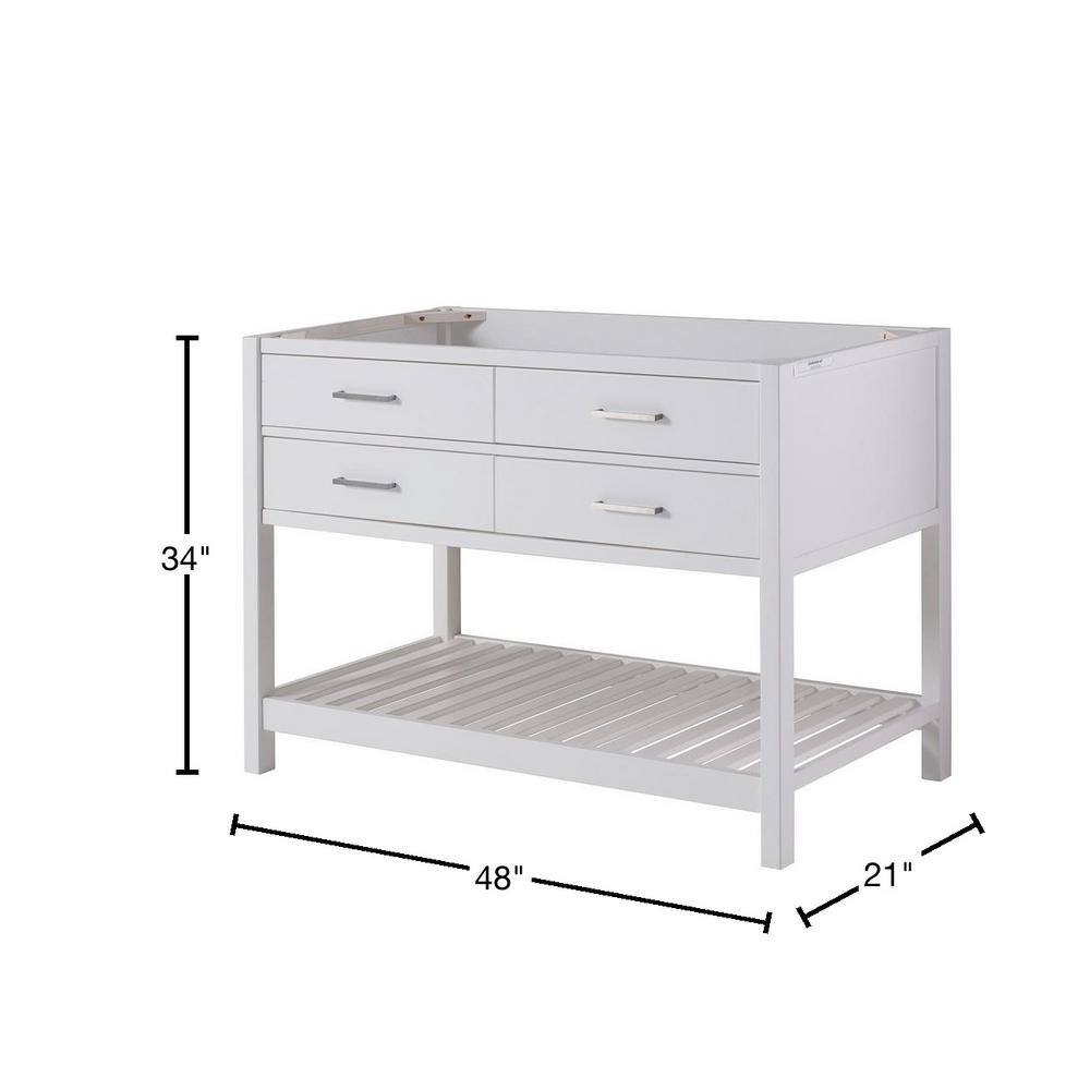 Harrison 48" White Pine Freestanding Vanity Cabinet