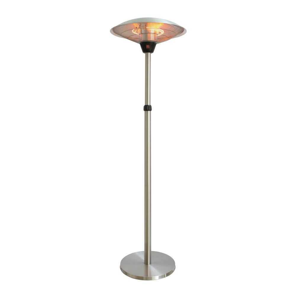 Silver Aluminum Electric Standing Patio Heater with Emergency Shut Off