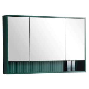 Venezian 45.5 in. W x 29.5 in. H Small Rectangular Green Wooden Surface Mount Medicine Cabinet with Mirror