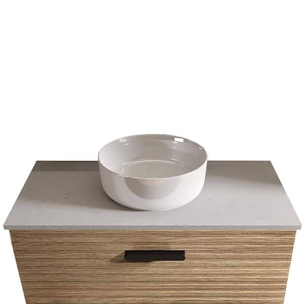 Tatahance 15.5 in. Vessel Round Integrated Basin Bathroom Sink in