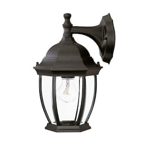 Wexford Collection 1-Light Matte Black Outdoor Wall Lantern Sconce