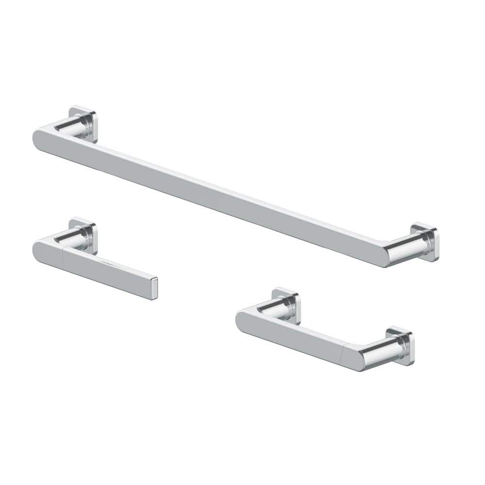 Glacier Bay Erbon 3-Piece Bath Hardware Set with 24 in. Towel Bar ...