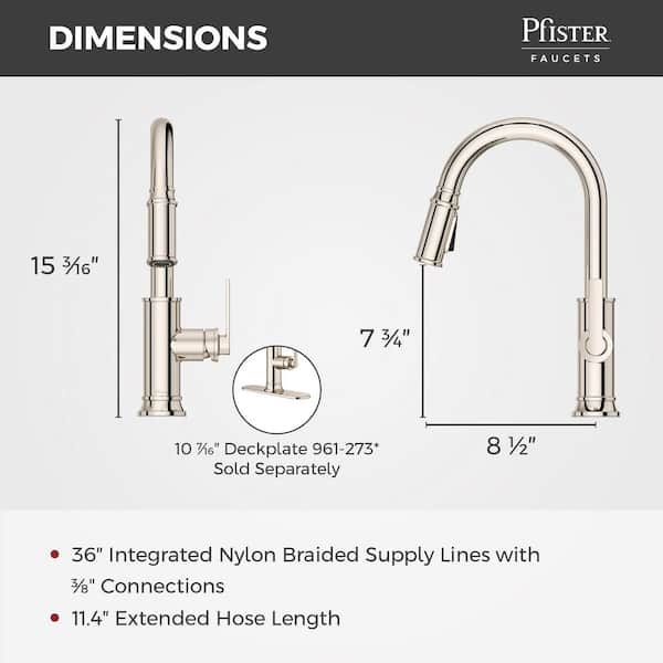 Pfister Colfax Single Handle Pull Down Sprayer Kitchen Faucet with