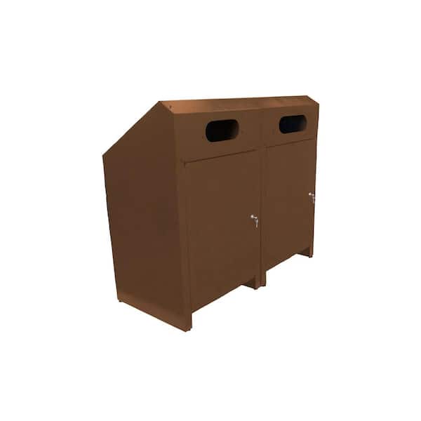 Paris 68 Gal. RC-2 Brown Outdoor Recycling Bin