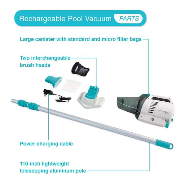 ZR200 Cordless Vacuum Pool Vacuum with 2 Brush Heads
