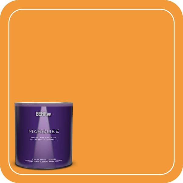 BEHR MARQUEE 1 qt. #280B-6 Amber Glow Eggshell Enamel Interior Paint & Primer