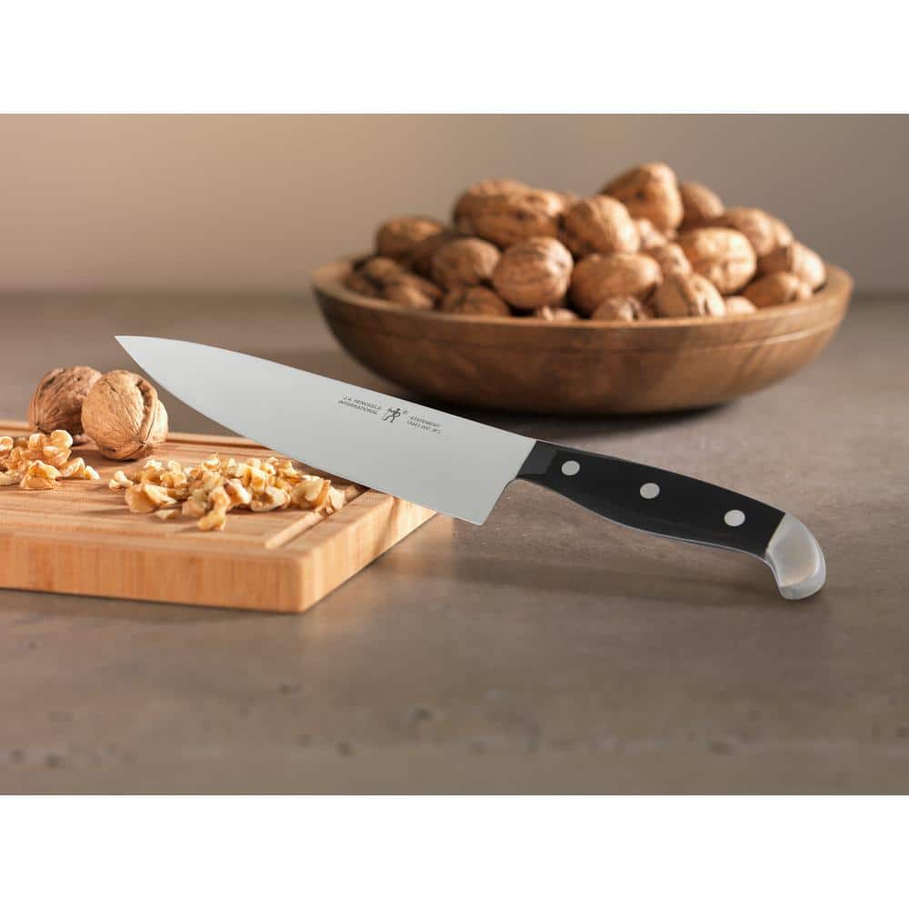 HENCKELS Statement 15-Piece Kitchen Knife Set with Block, Chef Knife, Steak Knife set, Kitchen Knife Sharpener, Light Brown, Stainless Steel