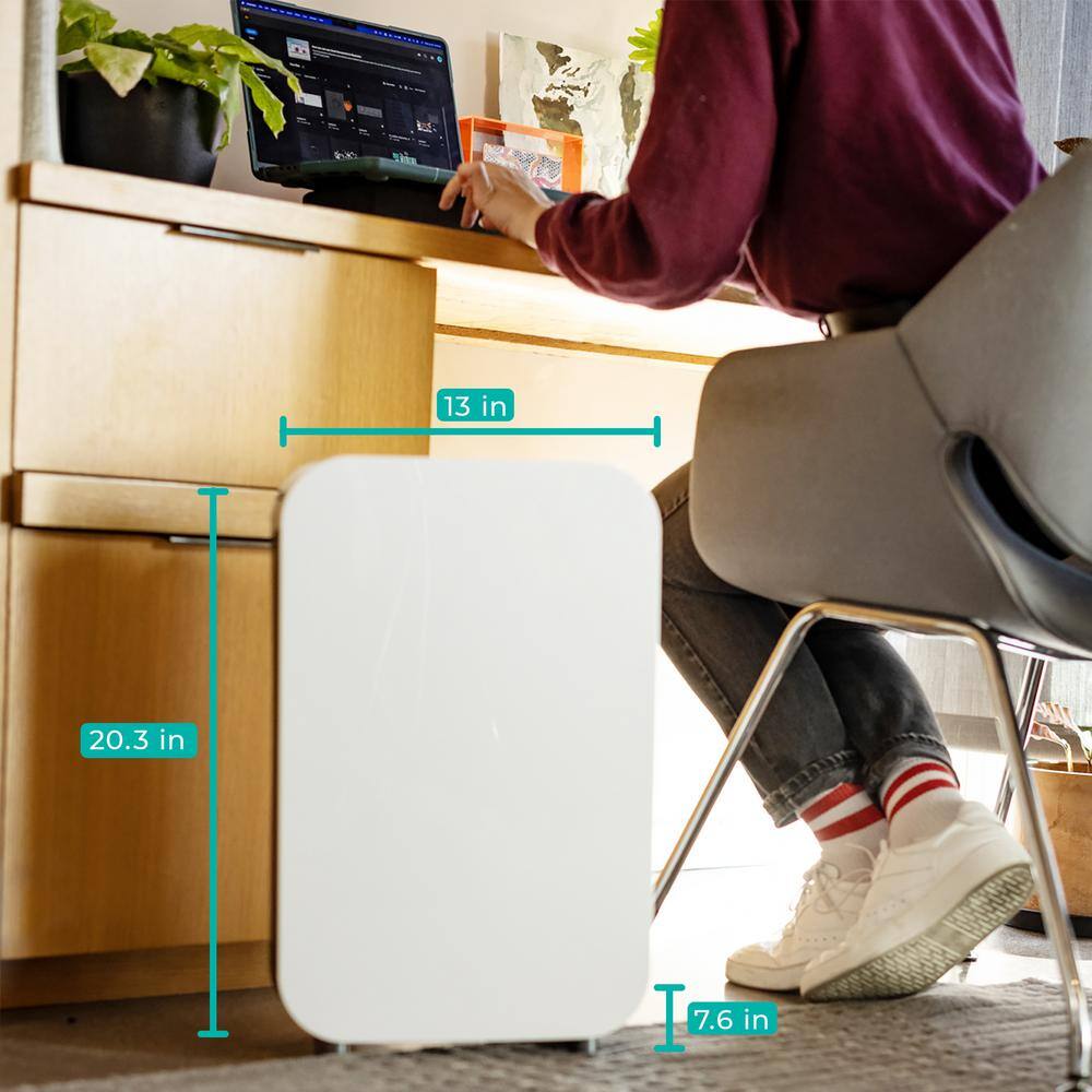 White Smart HEPA Air Purifier with Odor Absorbing Filter