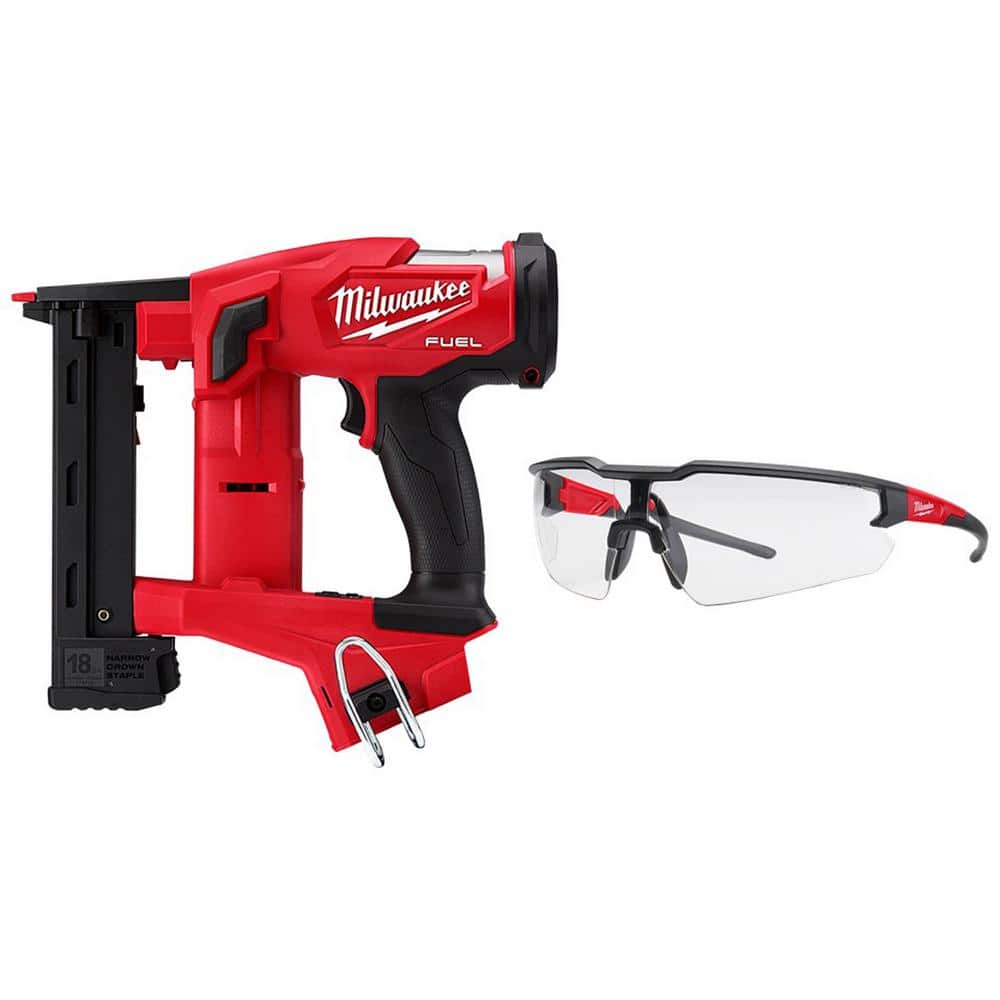 M18 FUEL 18-Volt Lithium-Ion Brushless Cordless 18GA Narrow Crown Stapler Nailer w/Clear Anti Scratch Safety Glasses price history on PriceWatchPro