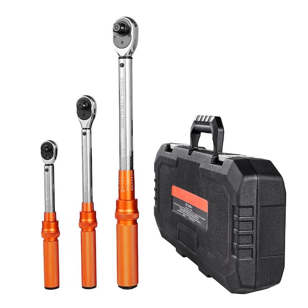 Click Torque Wrench Set, Socket Set 3-Pieces, 8.27 in. W x 17.72 in. D, 10-170 lbf-ft, 20-240 lbf-in, 2025 Upgrade
