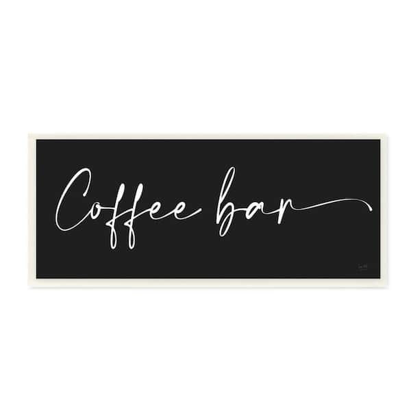 Coffee Bar Classy Script Text Background Sign Design By Lux + Me Designs Unframed Typography Art Print 17 in. x 7 in.