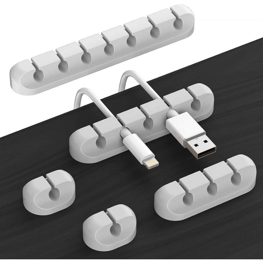 Desk Accessories for Charging Organizer Grey 5 Pack Adhesive Cord Holder Cleans Messy Wires for Home Car Office price history on PriceWatchPro