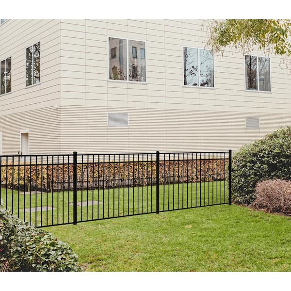 Weatherables Cypress 4 ft. W x 4.5 ft. H Black Aluminum Fence Gate Kit