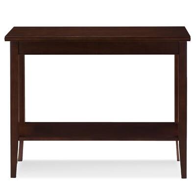 Laurent 38 in. W x 12 in. D Chocolate Cherry Rectangle Wood Console Table with Shelf