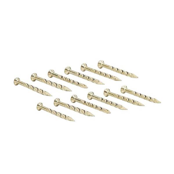 M-D Building Products 1-1/4" SATIN BRASS FLOOR METAL SCREW NAILS (12CT)