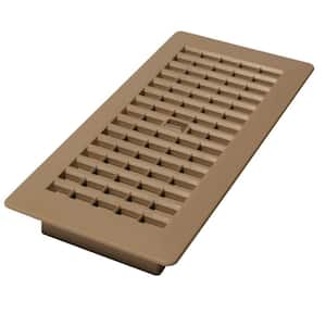 4 in. x 10 in. Taupe Plastic Floor Register with Damper Box