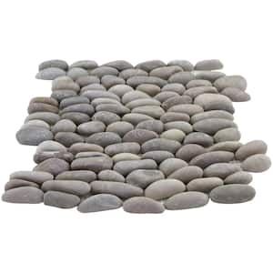 Stacked Tan 12 in. x 12 in. x 0.75 in. Natural Finish Stone Pebble Wall Tile (5.0 sq. ft. / case)