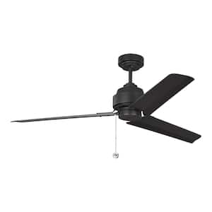 Arcade 54 in. Modern Industrial Indoor Midnight Black Ceiling Fan with Black Blades and 3-Speed Pull Chain