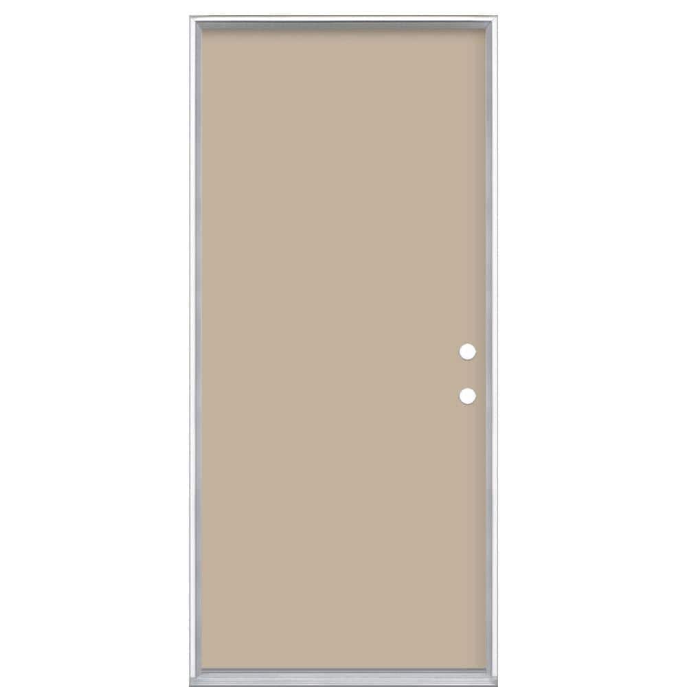 36 in. x 80 in. Flush Left Hand Inswing Canyon View Painted Steel Prehung Front Door No Brickmold in Vinyl Frame price history on PriceWatchPro