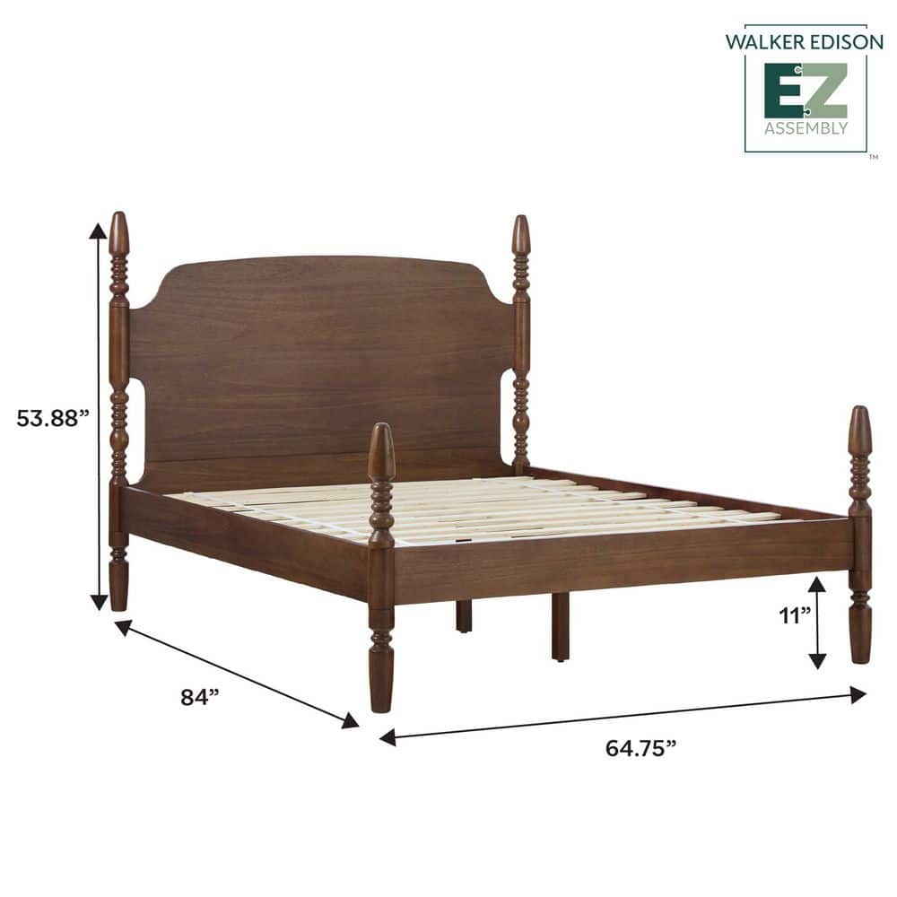 Vivienne Traditional Easy Assembly Solid Wood Turned Spindle Bed