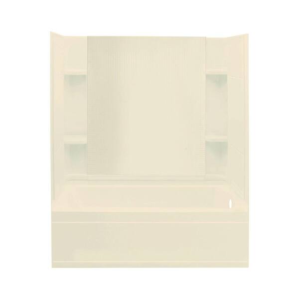 STERLING Accord 32 in. x 60 in. x 76 in. Four Piece Direct-to-Stud Bath/Shower Kit with Right Hand Drain in Almond-DISCONTINUED