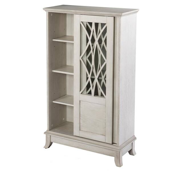 Southern Enterprises Bocking White Accent Cabinet With Sliding Door Hd391229 Southern Enterprises Bocking White, Southern Enterprises Sliding Door Media Cabinet