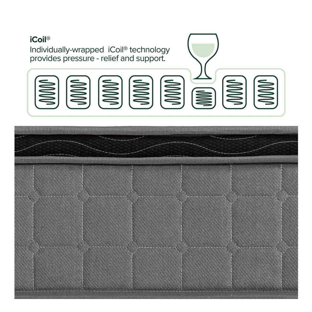 King Size Gray Eurotop Gel Memory Foam Hybrid Mattress