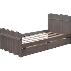 Twin Size Platform Bed with Drawers