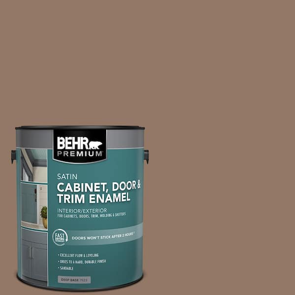 BEHR PREMIUM 1 gal. #SC-147 Castle Gray Satin Enamel Interior/Exterior Cabinet, Door & Trim Paint