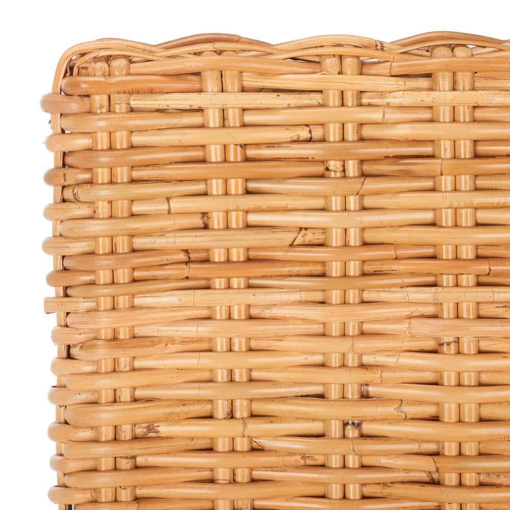 Natural Rattan and Wood Parsons Bar Stool