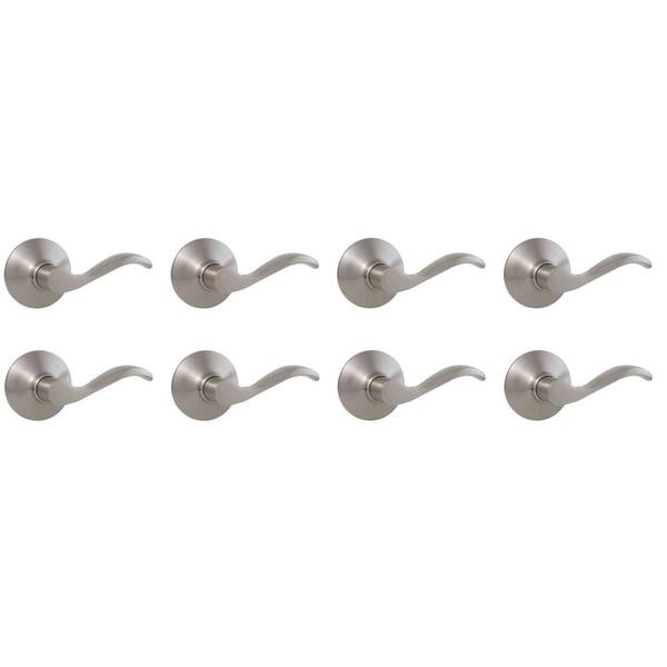Naples Satin Nickel Hall/Closet Door Lever 8-Pack