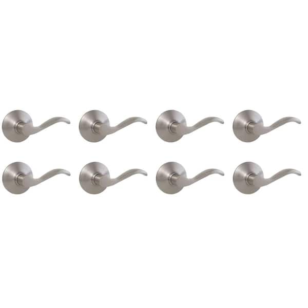 Naples Satin Nickel Hall/Closet Door Lever 8-Pack