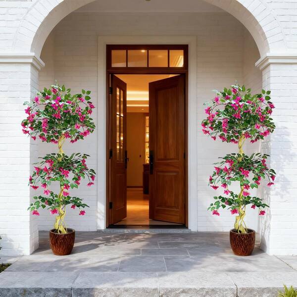 【plants market N】ブラック、レッドジェム　高さ120㎝前後 MOVECOM 6 ft. Large Fake Flowers Potted, Artificial Bougainvillea