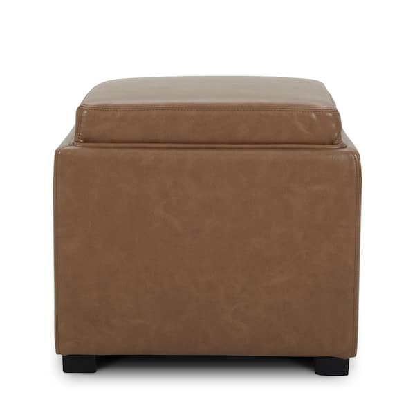 Spruce & Spring Riley 18 in. Wide Leather Contemporary Square