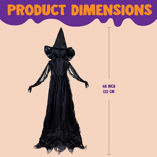 4 Ft. Light-Up Sound Witch Halloween Yard Decoration (3-Pack)