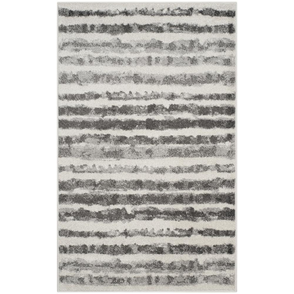 Ivory Rectangular Easy-Care Synthetic Rug 36"x4"