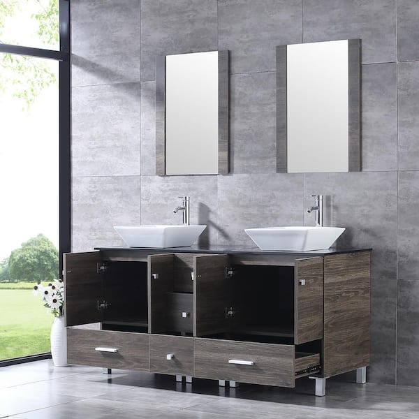 Bathroom Cabinet Under Washbasin Locker Adjustable Open Shelves