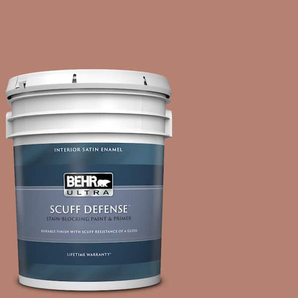 BEHR ULTRA 5 gal. #S180-5 Auburn Glaze Extra Durable Satin Enamel Interior Paint & Primer