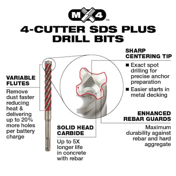 Electric  Drill Bit Chrome Alloy Steel Compatible With All SDS-plus  \\cn @1 
