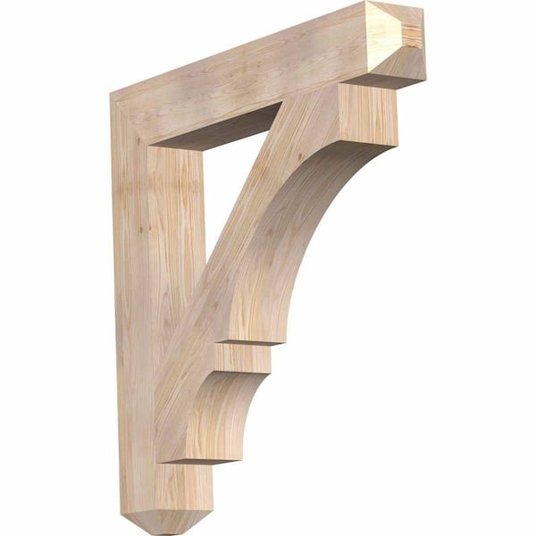 Ekena Millwork 5.5 in. x 38 in. x 38 in. Douglas Fir Balboa Craftsman Smooth Bracket