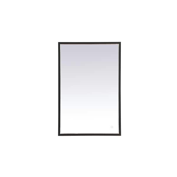 Unbranded Timeless Home 20 in. W x 30 in. H Aluminum Black LED Mirror