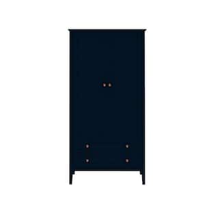 Crown Tatiana Midnight Blue Full Armoire With Hanging Rod and 2-Drawers (78.74 in. H x 40.35 in. W x 25.31 in. D)