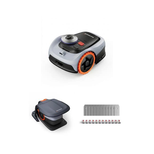 Navimow i206 AWD Robot Lawn Mower (1/8 Acre) with Blades and iA02N Garage