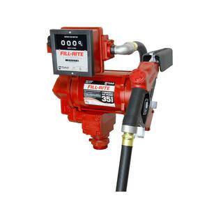 230-Volt 3/4 HP 35 GPM Fuel Transfer Pump with Discharge Hose, Automatic Nozzle and Mechanical Meter