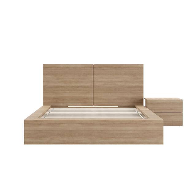 Nexera James 3-Piece Brown Oak Queen Size Bedroom Set