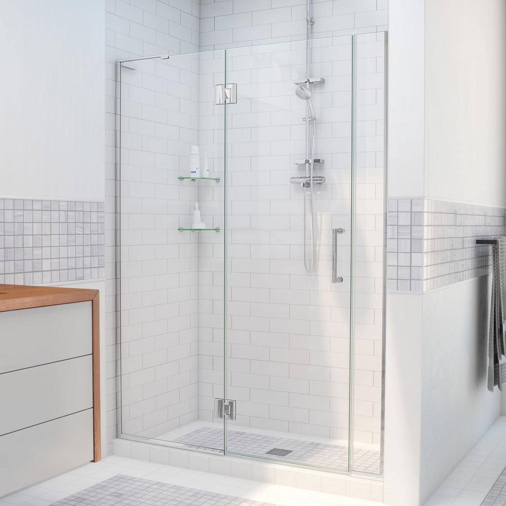 Unidoor-X 36" Frameless Hinged Shower Door with Clear Glass