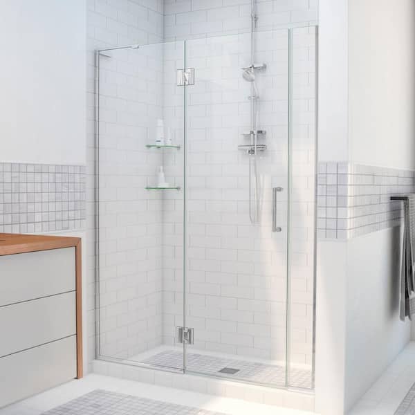 DreamLine Unidoor-X 36 to 36.5 in. x 72 in. Frameless Hinged Shower Door in Chrome